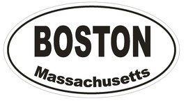 Boston Massachusetts Oval Bumper Sticker or Helmet Sticker D1376 Euro Oval - $1.39+