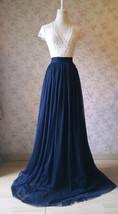Navy Extra Long Tulle Skirt Wedding Full Maxi Wedding Bridesmaid Skirt Plus Size