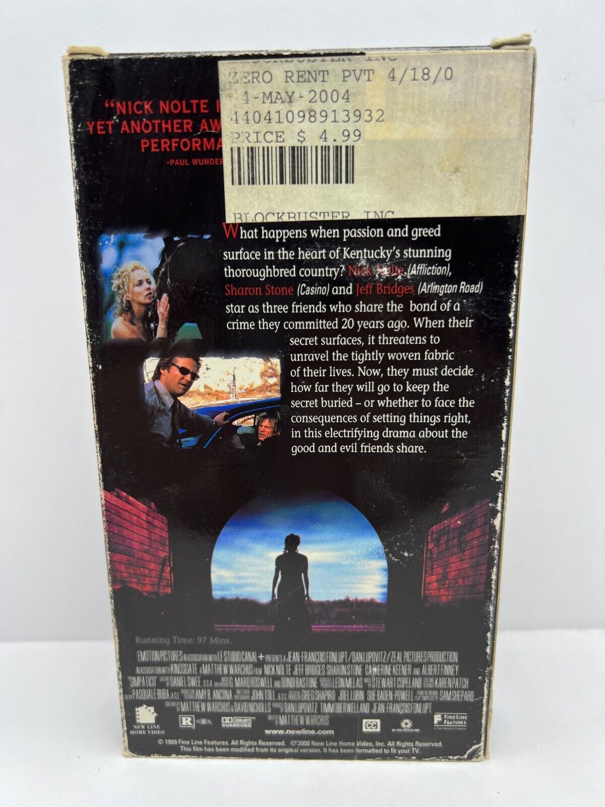 Simpatico starring Nick Nolte - Jeff Bridges - Sharon Stone (VHS, 2000 ...