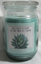 Ashland Scented Candle NEW 17 oz Large Jar Single Wick Summer SEA SALT & SAGE - $19.60