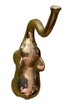 Vintage Gold Tone Elephant Trunk Up Ring Holder Rhinestone Eyes Vanity Dresser image 4