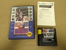 Bulls vs Lakers and the NBA Playoffs Sega Genesis Complete in Box manual torn - $5.99