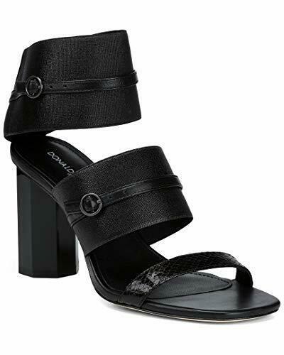 Primary image for NEW DONALD PLINER 6 shoes sandals black leather elastic heels designer ankle 