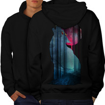 Mountain Wolf Howl Sweatshirt Hoody Moonlight Men Hoodie Back - $20.99