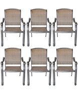 6 outdoor dining chairs Santa Clara cast aluminum powder coated patio fu... - $1,569.15
