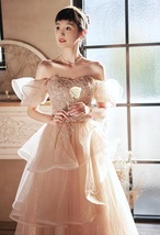 Ivory Strapless Wedding Bridesmaid Dresses Layered Tutu Maxi Wedding Dress Plus image 6