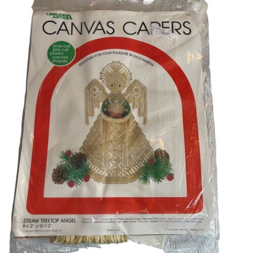 Vintage Leisure Art Canvas Capers Straw Tree Top Angel Kit - $19.24