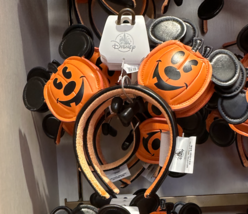 Disney Parks Authentic Mickey Mouse Pumpkin Halloween Ears Headband NEW
