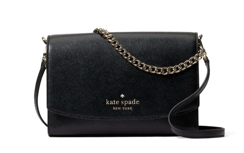 Kate Spade Staci Saffiano Leather Shoulder Bag Parchment