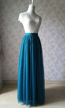 Floor Length Tulle Skirt High Waisted Wedding Bridesmaid Separate Deep Green image 3