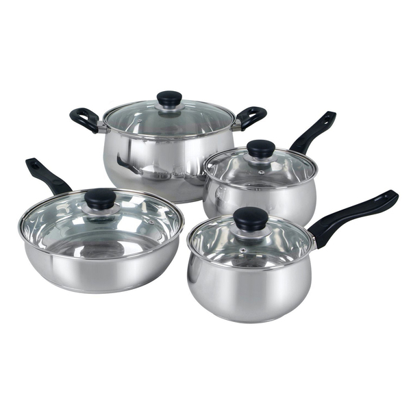 Country Kitchen Nonstick Induction Cookware Sets - 11 Piece Cast Aluminum  Pots and Pans with BAKELITE Handles and Glass Lids -Cream