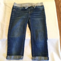 Size 12R Justice simply low capri pants blue jean flat front girls - $17.99