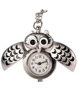 REATR Pocket Watch Alloy Cute Owl Pendant Vintage Quartz Watch With Gift Chain - $15.11