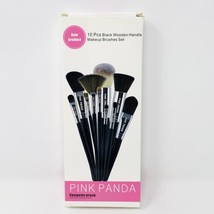 Makeup Brushes Set 10 pc Pink Panda Wooden Handle Cosmetic Brushes  - $12.84