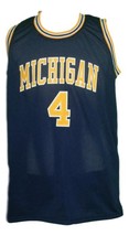Chris Webber Custom College Basketball Jersey Sewn Navy Blue Any Size image 1