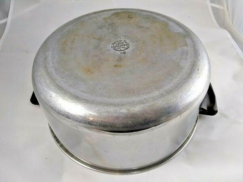 Vintage Farberware 8 QT Stainless Steel Stock Pot Lid Aluminum Clad Dutch  Oven