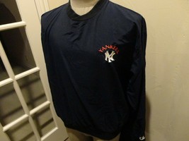 Vtg 90s New York Yankees MLB Baseball Pullover Nylon Sewn Jacket Size L ... - $37.52