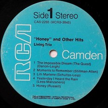 Living Trio: "Honey" and Other Hits [12" Vinyl LP 33 rpm on RCA Stereo CAS-2265] image 2
