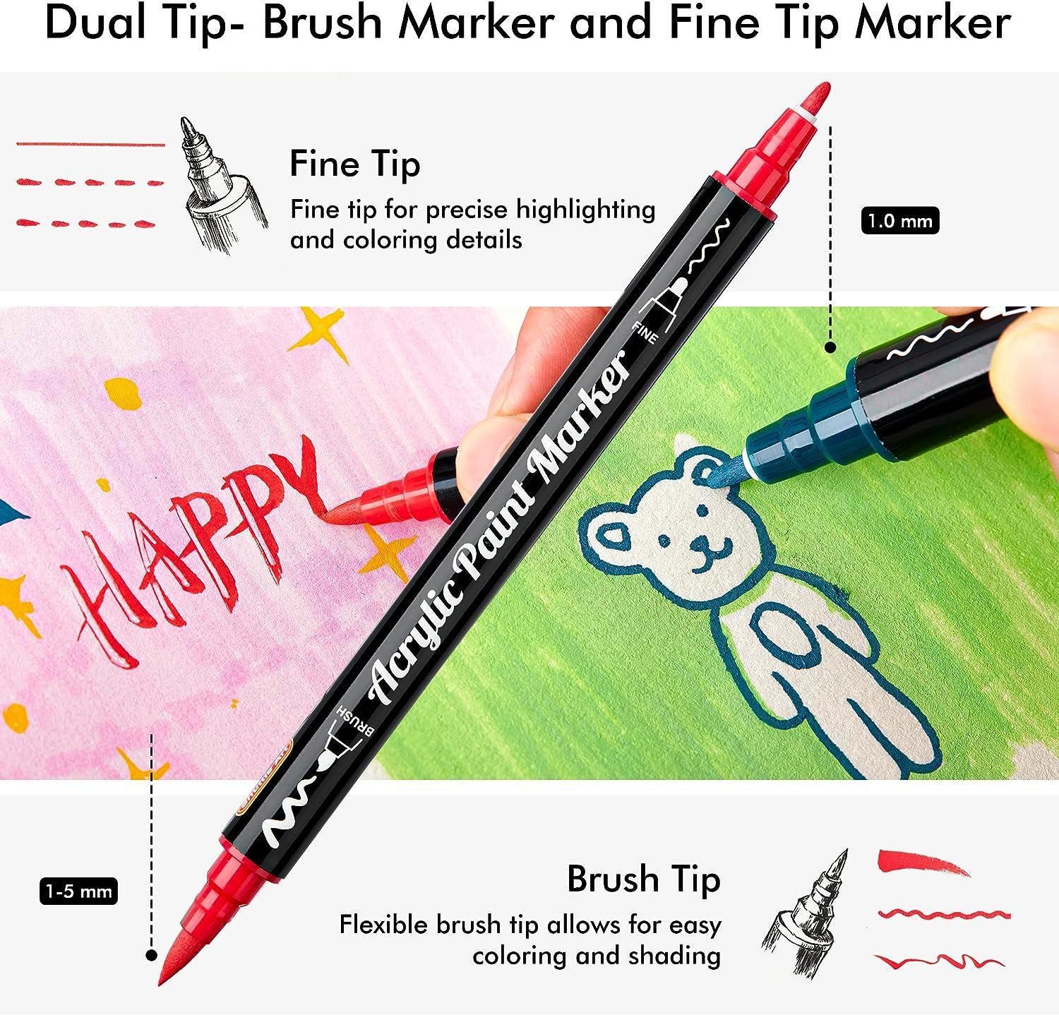  Colpart 12 Colors Dual Tip Acrylic Paint Pens