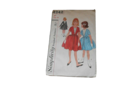 Vintage 1950s Simplicity 4242 Size 10 Girls One Piece Dress Detachable P... - $9.46