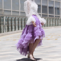 High-low Layered Tulle Skirt Outfit Plus Size Wedding Outfit Purple Tiered Skirt image 5