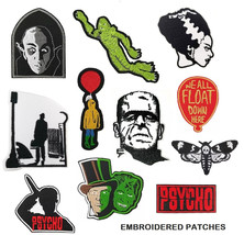 EMBROIDERED PATCHES - EASY IRON-ON TRANSFERS - VARIOUS HORROR THEMES - $5.90+