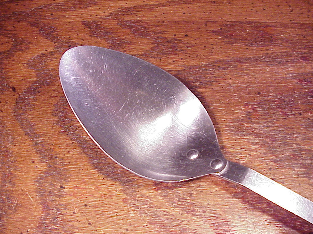 Vintage Ekco 1 Stainless Steel Solid Serving Spoon Black 