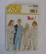 New Look Sewing Pattern 6585 Kids Robe,Pajamas &amp; Night Dress Sz S,M,L 4-... - $6.92