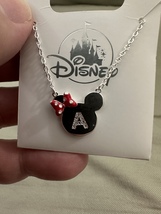 Disney Parks Minnie Mouse Icon Initial Letter A Silver Color Necklace Child Size image 2