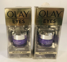 Lot of 2 - Olay Eyes Retinol 24 Night Eye Cream - 0.5oz 15ml - NEW DAMAGED BOXES - $14.98