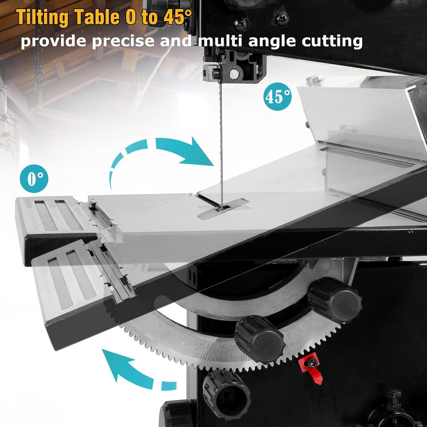 LeuMuas 3A 9 Inch Benchtop Band Saw With Work Light 2500FPM - Band Saws