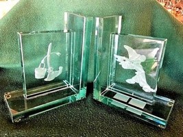 Extremely Rare! Walt Disney Mickey Mouse Fantasia Glass Bookends LE of 5... - $495.00
