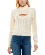 Almost Famous CREAM Girls&#39; Juniors&#39; Cable-Knit 2 Piece Sweater Set, S - $22.63