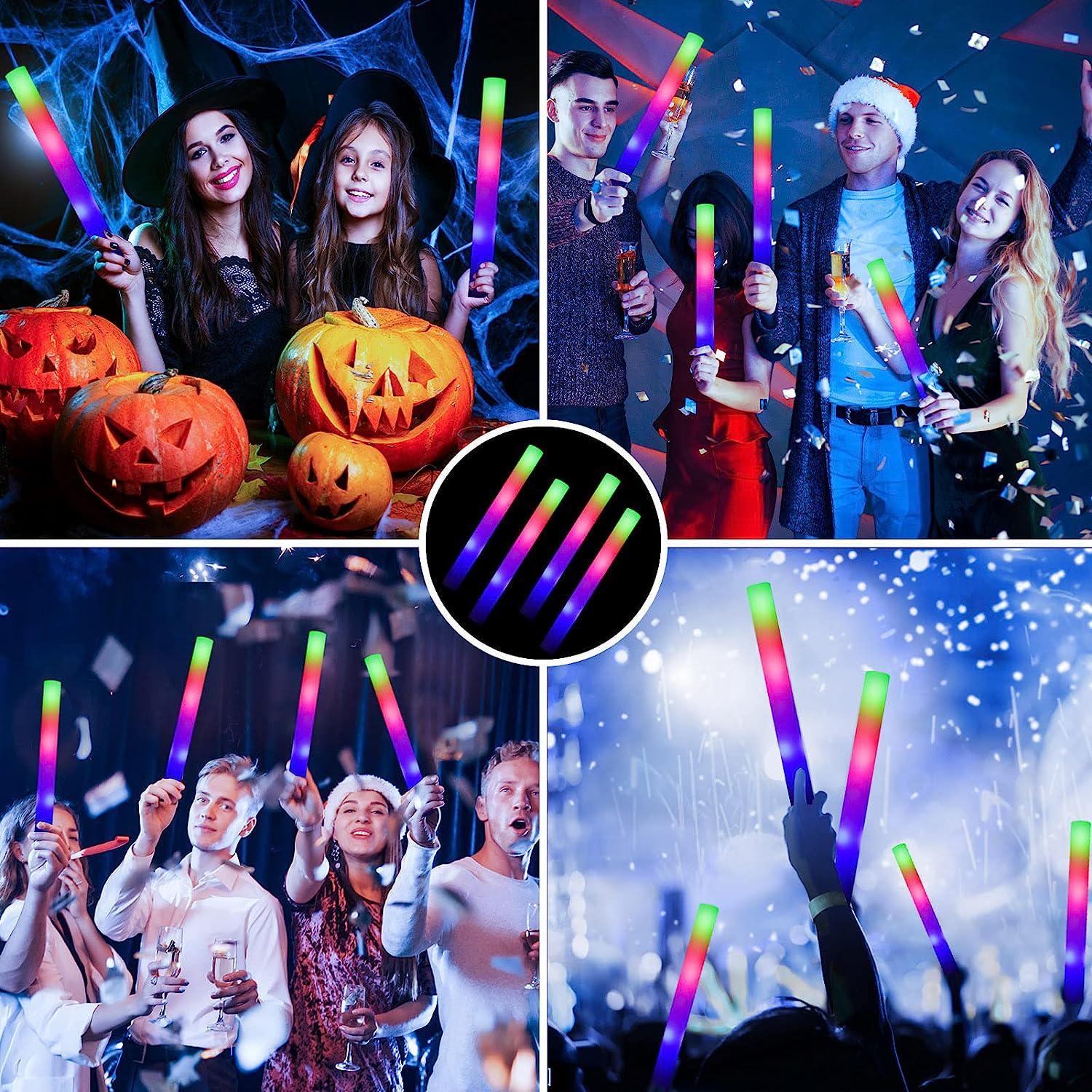 100/130pcs Led Foam Glow Sticks 3 Flashing Modes Party Supplies