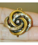Victorian Krementz 14k Diamond Enamel Knot Pin Pendant Locket Watch Holder - $525.00