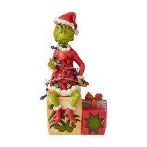 Jim Shore Grinch on Present Lights Up From Grinch Collection 7.5" High #6008887 image 2