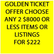 SAT - SUN ONLY PICK ANY 2 $8000 OR LESS ITEMS OR LISTINGS FOR $222  DISCOUNT - $444.00