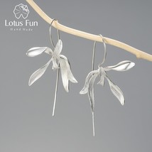 Elegant Luxury Statement Big Orchid Flower Dangle Earrings For Women Real 925 St - $52.38