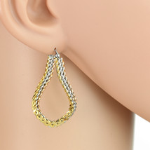 Tricolor Silver, Gold & Rose Tone Hoop Earrings- United Elegance - $26.99