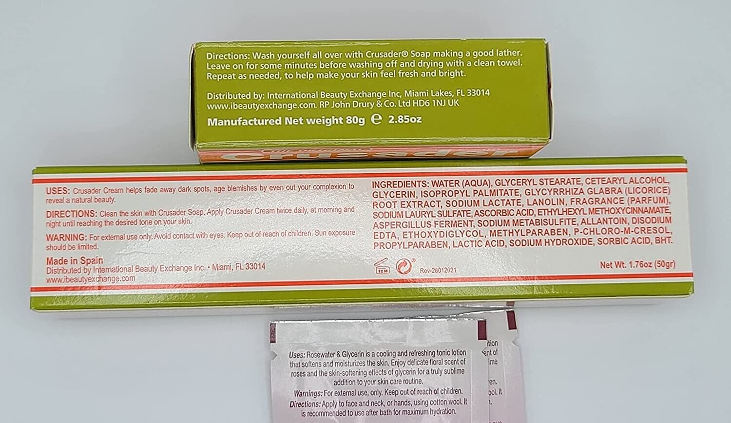 Crusader Soap and Skin Toning Cream Tube+2 Sachets Topiclear Glycerin