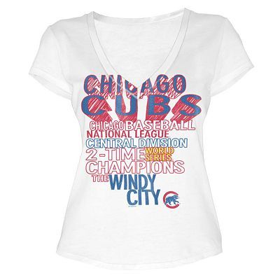 Primary image for MLB  Woman's Chicago Cubs WORD White Tee with  City Words XL