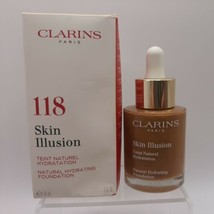 CLARINS Skin Illusion Natural Hydrating Foundation 118 SIENNA Full Sz, NIB - $23.50