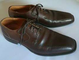 Johnston & Murphy Shoes Brown Leather Panel Toe 2407 Sz 11 M 42 Italy Vtg - $89.00