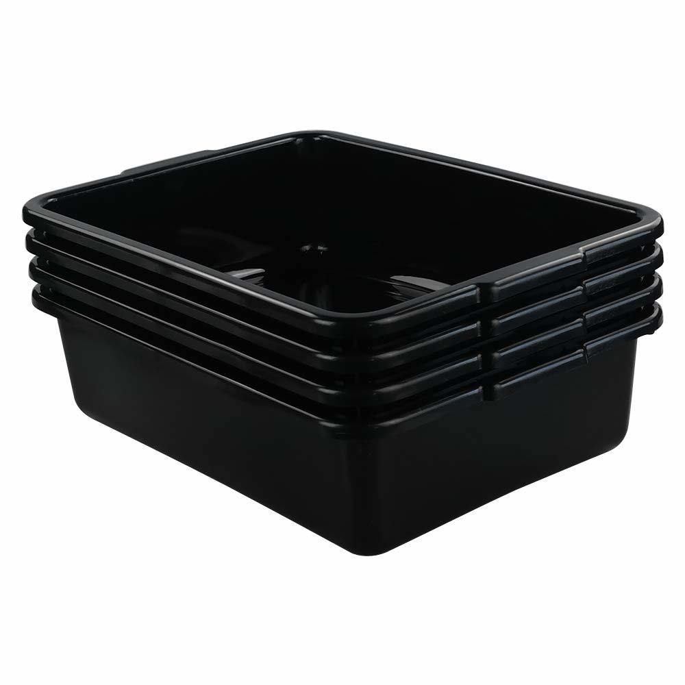 Teyyvn 14 L Clear Storage Box, 2-Pack Plastic Storage Bin with Black Lid