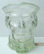 Avon Revolutionary Soldier Head Candle Holder Clear Glass Vintage Collec... - $3.40