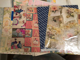Vintage Large Lot of Wrapping Paper Sheets Various Themes Brands Prints Used - $15.83