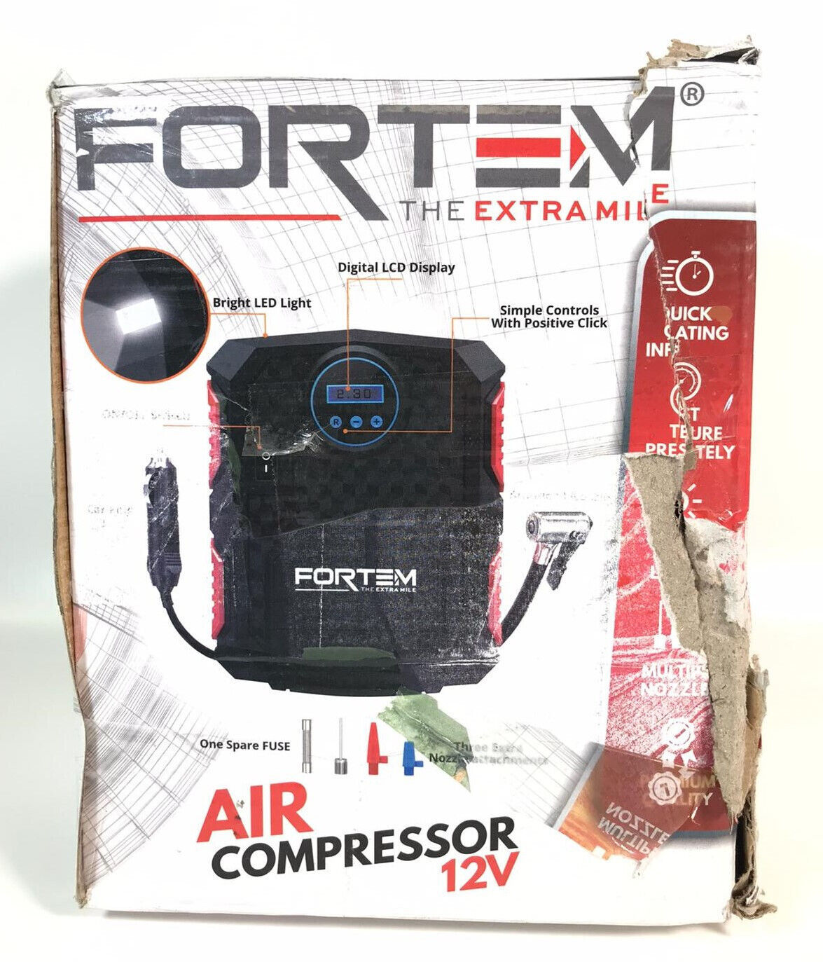 FORTEM Tire Inflator Portable Air Compressor 150 PSI Air Compressors