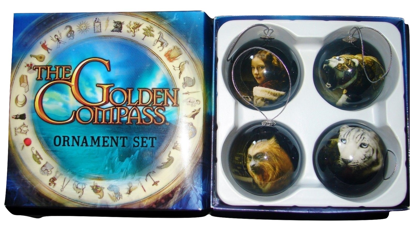 Primary image for 4 2007 THE GOLDEN COMPASS Christmas Ornaments Set Movie Promotion NIB MIB xmas