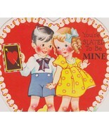 Boy With Slate & Girl - You're Slated to Be Mine Vintage Carrington Valentine  - $8.00
