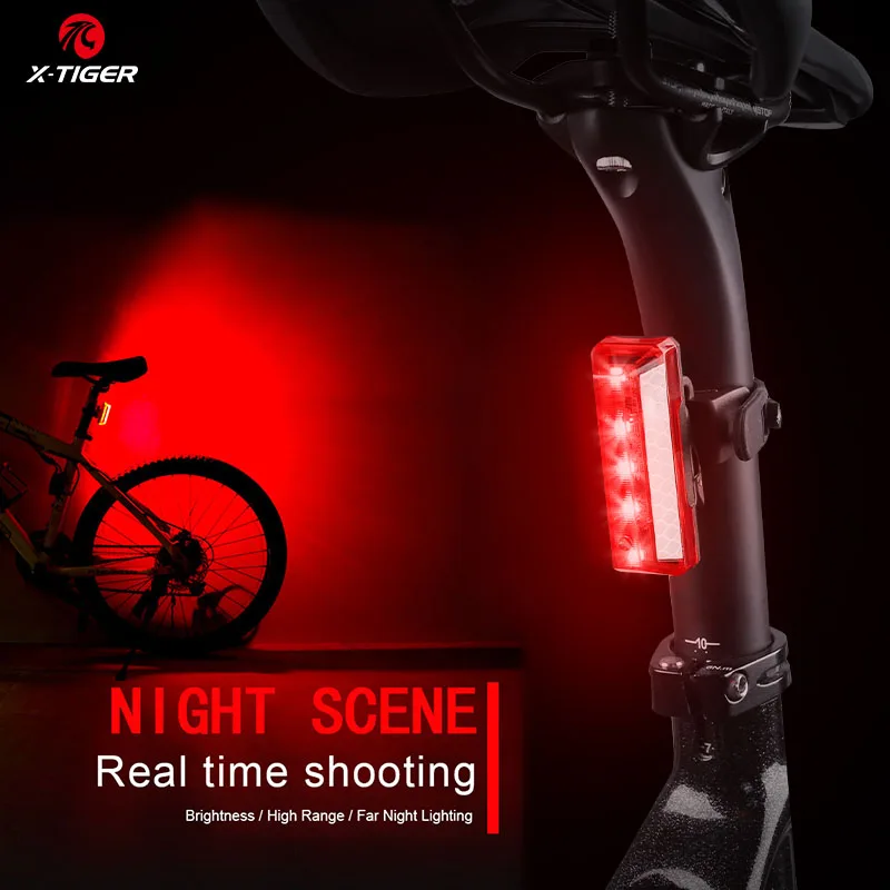 GIYO Dual Bracket Smart Bicycle Light Rear Taillight Bike Accessories Stop  Signal Brake Lamp LED Safety Lantern